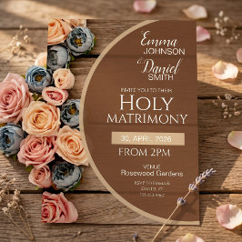 Convite de Casamento Charme Rústico Sagrado Matrim