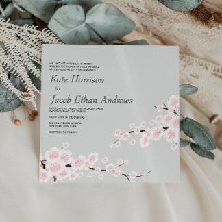 Convite de casamento Cherry Blossom // Prata