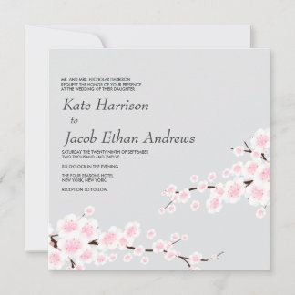 Convite de casamento Cherry Blossom // Prata