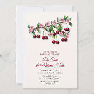 Convite de Casamento Cherry Branch e Blossom Sprin