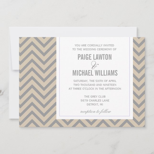 Convite de casamento| Chevron (Frente)