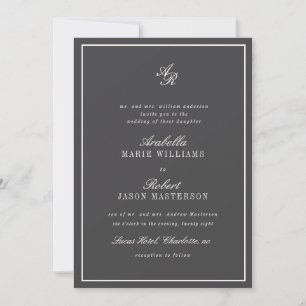 Convite de Casamento Chic Elegante Luxuoso