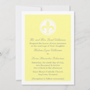 Convite de casamento Chic Fleur De Lis, Amarelo