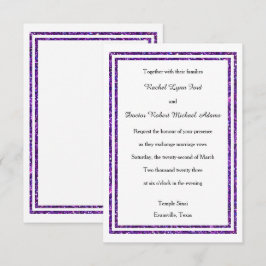 Convite de Casamento Chic Purple Faux Brilho-3x5