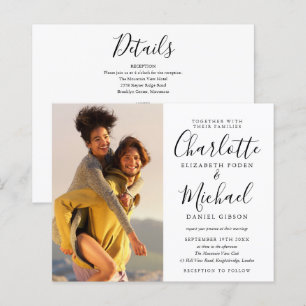 Convite de Casamento Chic Tudo Em Um Foto Orçament