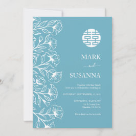 Convite de casamento Chinês Tradicional Elegante