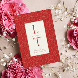 CONVITE DE CASAMENTO CHINOISERIE VERMELHO CHINÊS