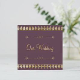 Convite de Casamento Chique Dourado