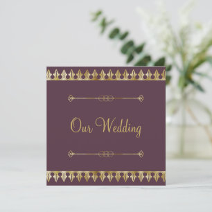 Convite de Casamento Chique Dourado