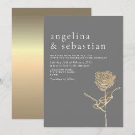 Convite de Casamento Cinza Chic