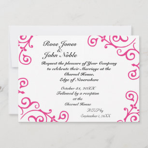 Convite De Casamento Cirrus Ivory (Magenta)