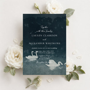 Convite de Casamento Cisne Lago em Belas Artes