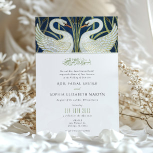 Convite de Casamento Cisnes Muçulmanos Walter Cran