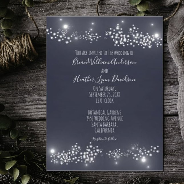 Convite de Casamento Claro de Estrela (Star Light Wedding Invitation)