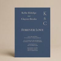 Convite de Casamento Classic Blue Amor Eterno