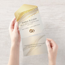 Convite de Casamento Classic Elegance Gold