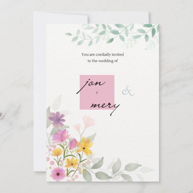 Convite de Casamento Classic Gold Script Wedding I (Frente)