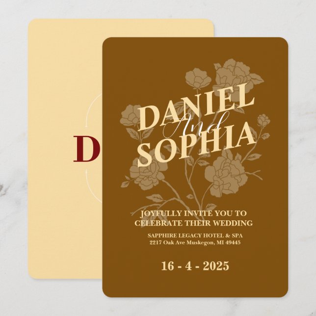 Convite de casamento clássico (Frente/Verso)