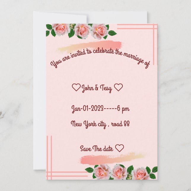 convite de casamento clássico  (Frente)