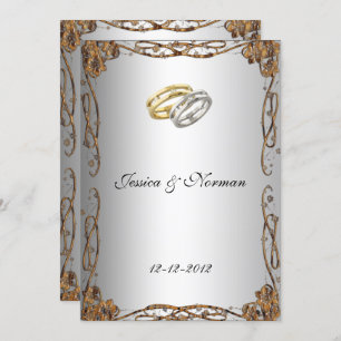 Convite de Casamento Clássico Art Deco