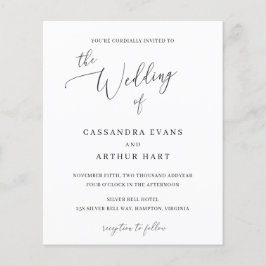 Convite de Casamento Clássico Branco Elegante e Ec