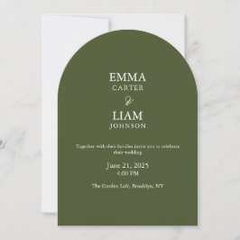 Convite de casamento clássico com letra moderna e 