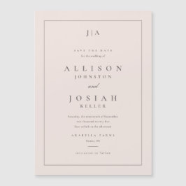 Convite de casamento clássico com monograma para s