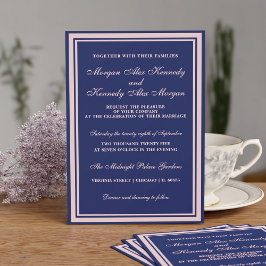 Convite de Casamento Clássico Cor-de-Rosa-Blush Az