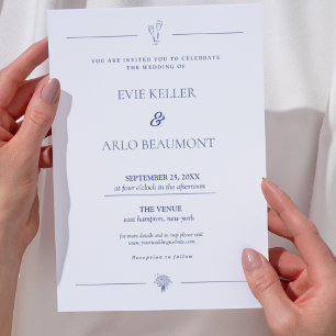 Convite de Casamento Clássico de Família Tradicion