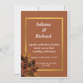 Convite de casamento clássico de Rosa de outono