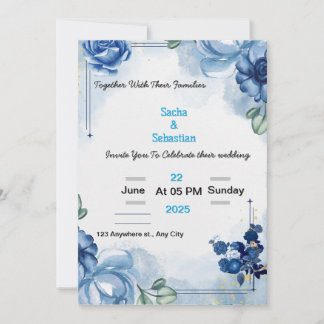 Convite de casamento clássico - Design personalizá