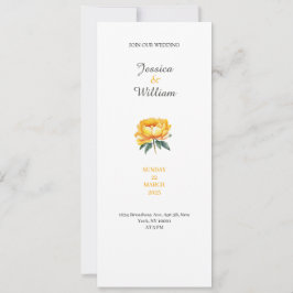 Convite de casamento clássico e elegante com rosa 