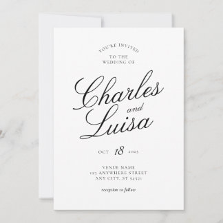 Convite de Casamento Clássico e Elegante Simples