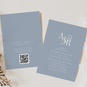 Convite de Casamento Clássico Elegante Andrea em A