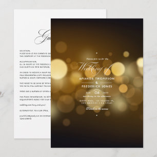 Convite de Casamento Clássico Elegante com Bokeh
