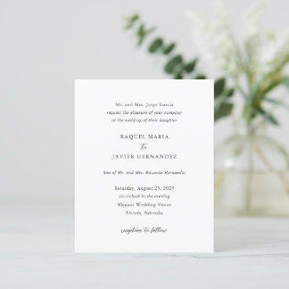 Convite de Casamento Clássico Elegante e Econômico