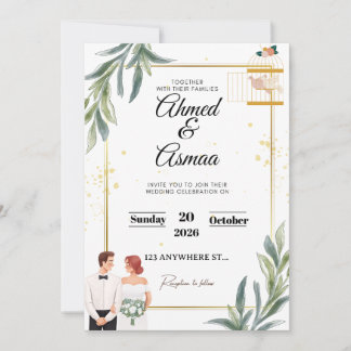 Convite de Casamento Clássico em Dourado | Estilo 