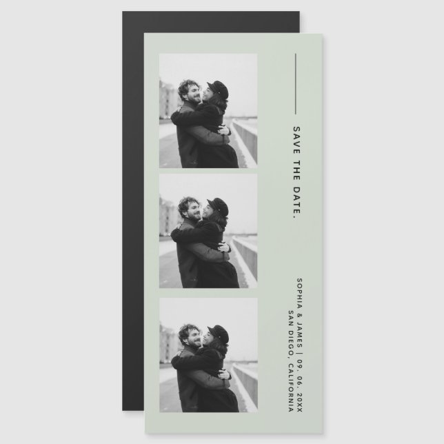 Convite de casamento clássico em tira magnética (Frente/Verso)