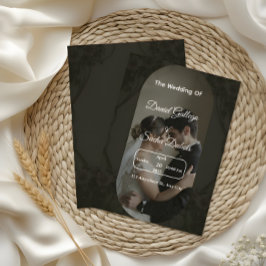 Convite de Casamento Clássico Escuro Elegante
