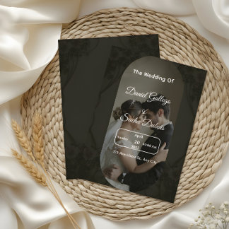 Convite de Casamento Clássico Escuro Elegante