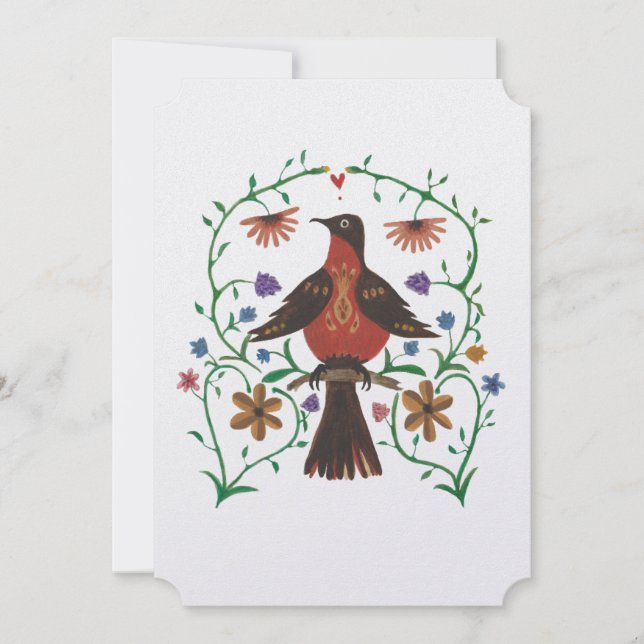 Convite de Casamento Clássico Folksy (Frente)