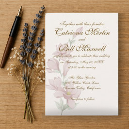 Convite de Casamento Clássico Minimalista Elegante