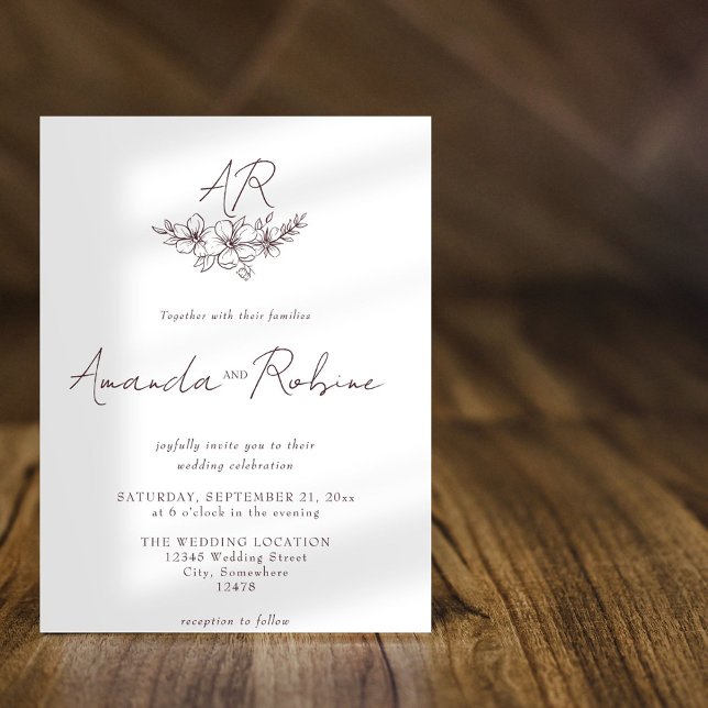 Convite de Casamento Clássico Mínimo (Criador carregado)