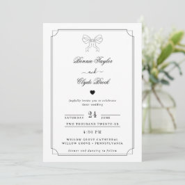 Convite de Casamento Clássico Personalizado com La