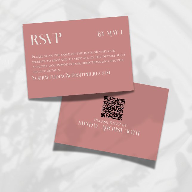 Convite de Casamento Clássico Rosa Moderno com RSV (Make it easy for your guests to RSVP for your big day with this Modern Navy Classic Wedding RSVP!)