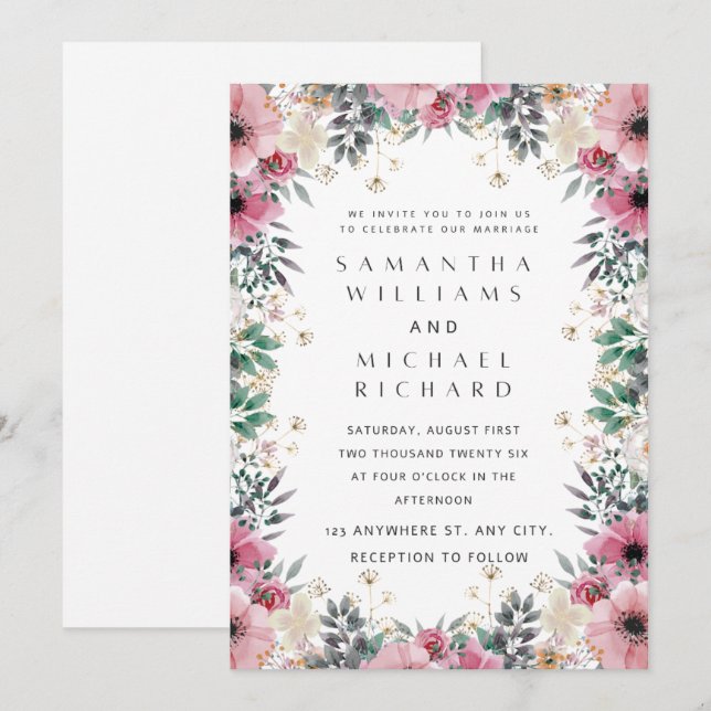 Convite de Casamento Clássico – Sofisticação Atemp (Frente/Verso)
