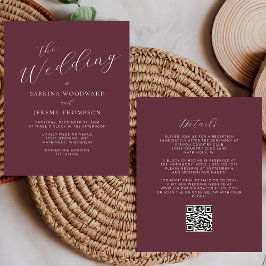 Convite de Casamento Código QR Caligrafia Orçament