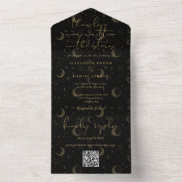 Convite de Casamento Código QR Celestial Escrito N