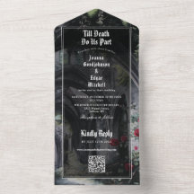 Convite de Casamento Código QR de Ruínas Góticas A