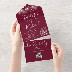 Convite de Casamento Código QR em Jarros de Pedra